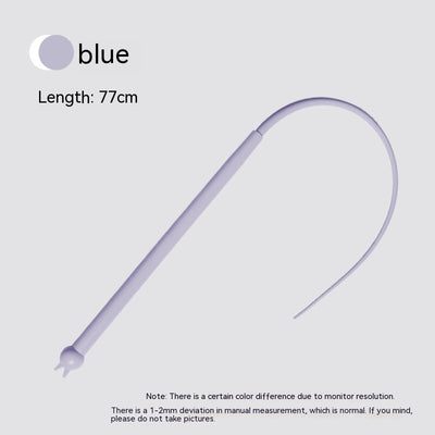 Blue silicone replaceable cat playing rod, 77cm long, with a flexible tip for interactive pet play. - Image 6