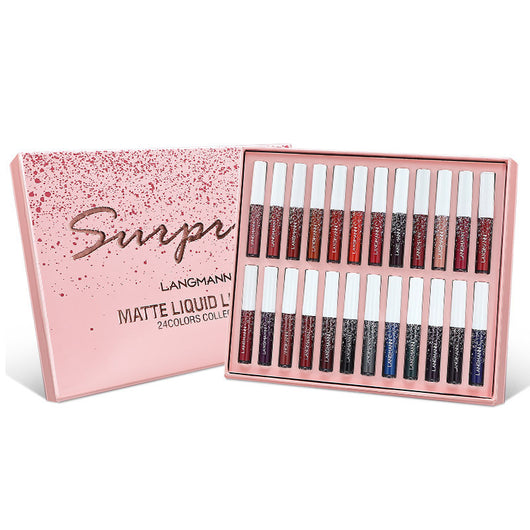 Set de 24 Labiales Líquidos Mate Resistentes al Agua