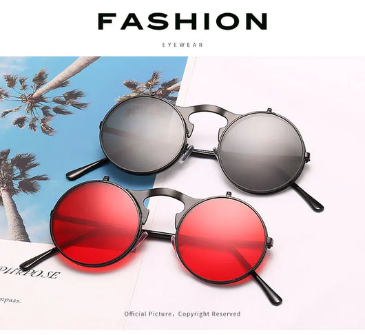 Gafas de Sol Flip Retro Marco Redondo para Adultos Mayores - Image 22