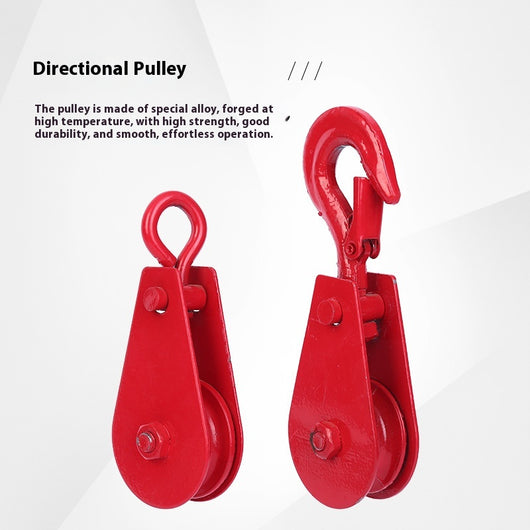 Polea de Izaje Industrial 1T-2T con Gancho de Anillo y Cuerda de Acero