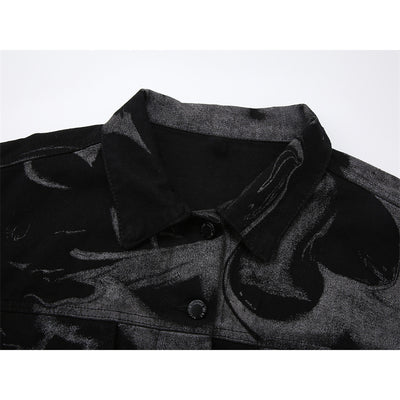Chaqueta Denim Suelta Tie Dye Manga Larga Versátil para Mujer - Image 10