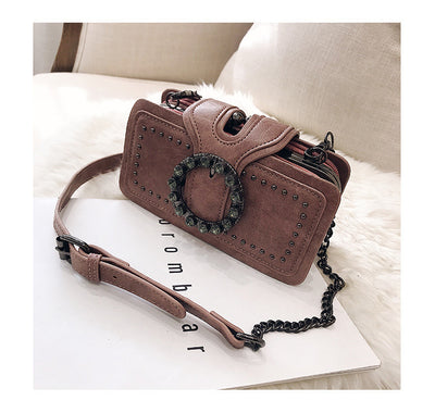 Bolso Cuadrado Retro con Diamantes - Bandolera Coreana Elegante - Image 7