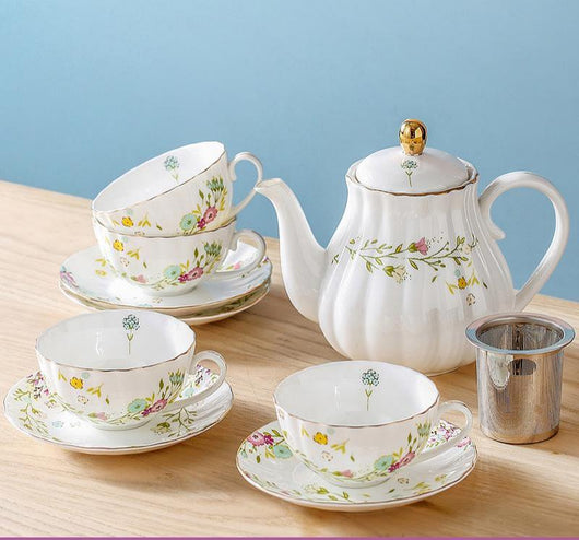 Juego de Taza Cerámica Creativa con Plato y Tetera - Image 6