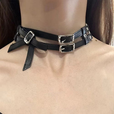 Collar de Cuero Blanco con Moño Elegante para Mujer - Image 15