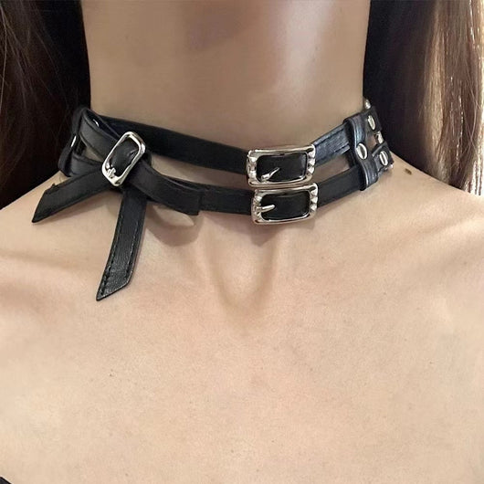 Collar de Cuero Blanco con Moño Elegante para Mujer - Image 15