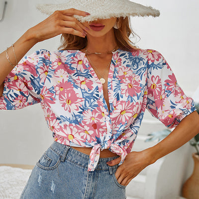 Blusa Casual de Cintura Alta con Moño - Image 10
