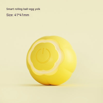 Pink smart rolling ball cat toy with a power button, measuring 41x41mm, designed to be bite-resistant. - Image 8