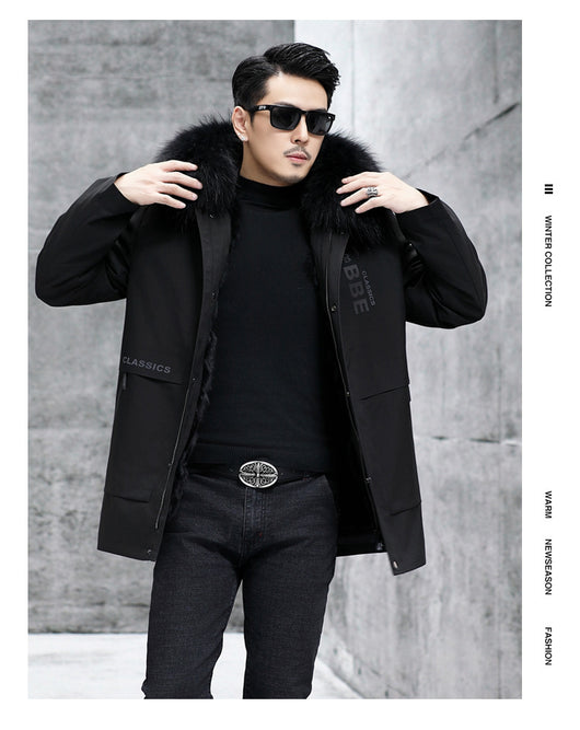 Abrigo de Piel con Cuello de Mapache y Zorro - Image 21