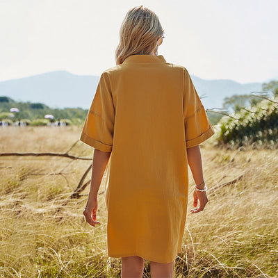 Vestido de Verano Escote V Mujer - Diseño Liso y Elegante - Image 10