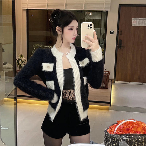 Cardigan Tejido Suelto para Mujer - Abrigo Corto Suave y Acogedor