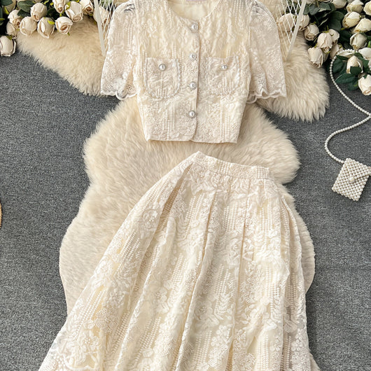 Conjunto Ejecutivo con Falda y Blusa de Mangas Abullonadas - Image 11