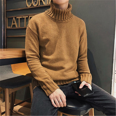 Suéter Cuello Alto Ajustado para Hombre y Adolescente - Tejido Cálido Invierno - Image 11