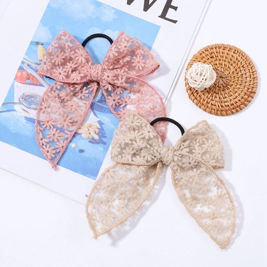 Hebilla Floral para Cabello con Encaje Bordado y Moño Elegante - Image 18