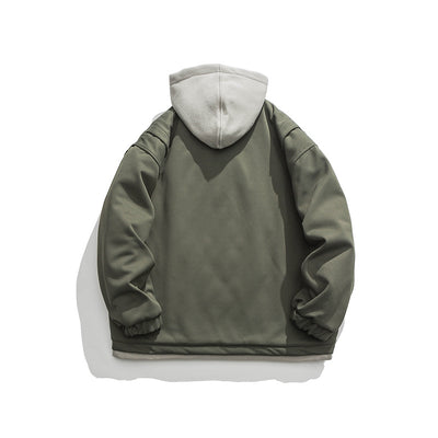Chamarra Hoodie Retro con Bolsillos 3D y Diseño Desmontable para Hombre - Image 4