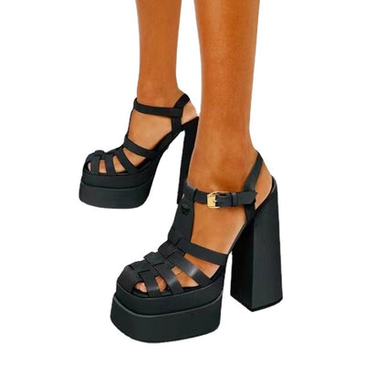 Sandalias Romanas Trenzadas de Tacón Alto para Mujer - Image 4
