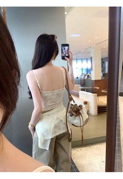 Camiseta Elegante sin Mangas de Encaje Premium para Mujer - Image 17