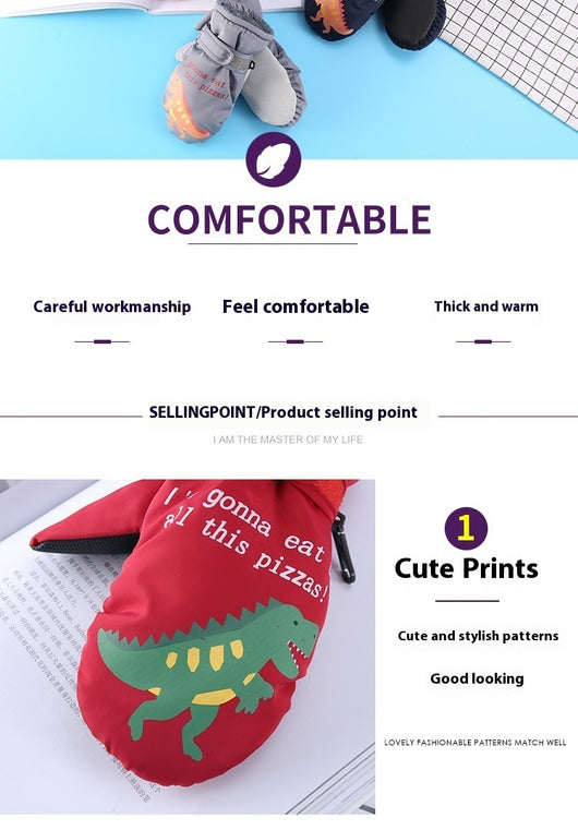 Guantes de Esquí Infantiles Impermeables con Forro Polar Acolchado - Image 10