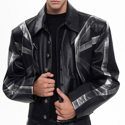 Chaqueta de Cuero Negra Estilo Vintage Desgastado - Image 8