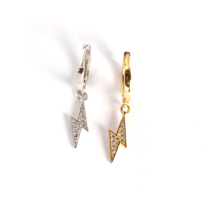 Aretes de Plata con Diamante Rayo Personalizados Multiuso - Image 3
