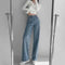 Pantalones Vaqueros de Cintura Alta con Diseño Irregular para Mujer