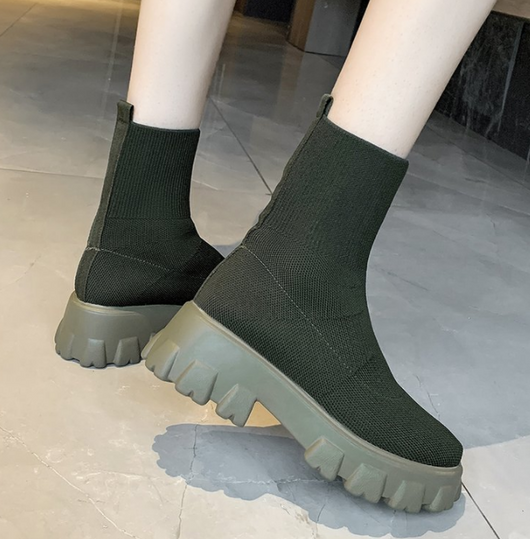 Botas Cortas de Punto Gruesas Talla Grande - Estilo Viral - Image 6