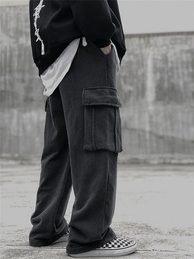 Pantalones de Buzo Tejidos Holgados con Bolsillos Grandes para Hombre - Image 12