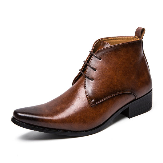 Zapatos de Cuero Británicos Punta Aguda para Hombre - Image 5
