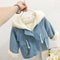 Chaqueta Denim Acolchada con Orejas de Conejo - Diseño Coreano