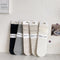 Calcetines Blancos para Mujer con Rayas Hundidas y Diseño Acanalado