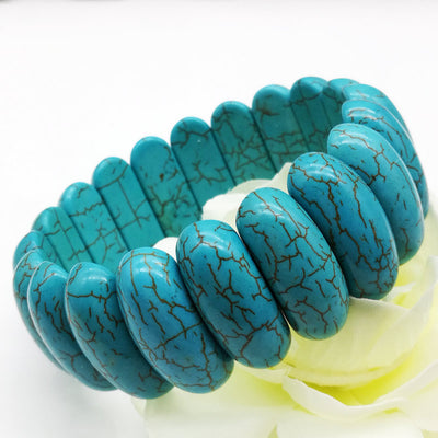 Pulsera de Turquesa Elástica con Cuentas - Image 12