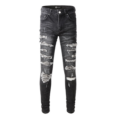 Pantalones Denim Slim Fit con Parches - Corte Moderno para Hombre - Image 7
