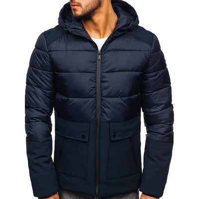 Abrigo Casual de Algodón con Capucha para Hombre - Diseño Minimalista Invierno - Image 3