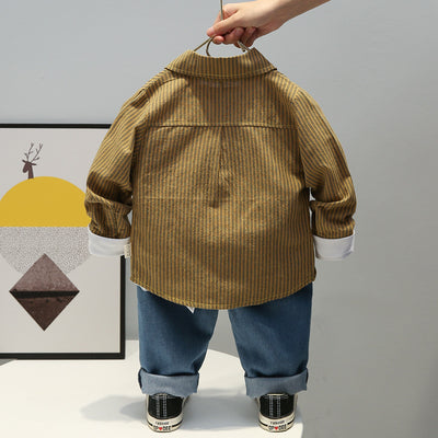 Conjunto Infantil de Camisa Rayada Manga Larga - Image 4