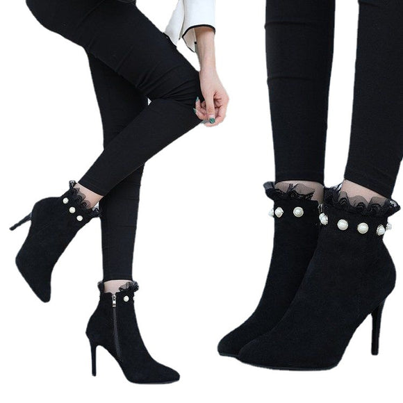 Zapatos de Tacón Alto Punta Fina Versátiles para Mujer