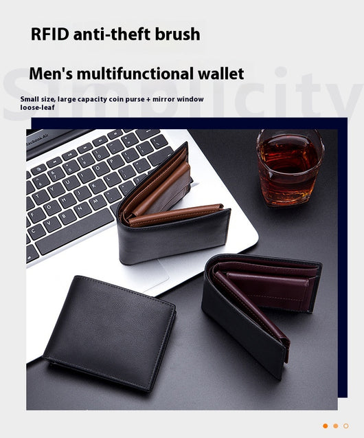 Billetera Trifold de Cuero Genuino para Hombre - Multifuncional - Image 16
