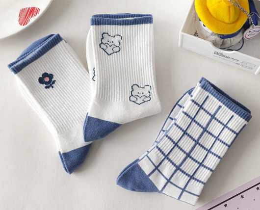 Calcetines Medianos Estilo Coreano con Osito Adorable - Image 11