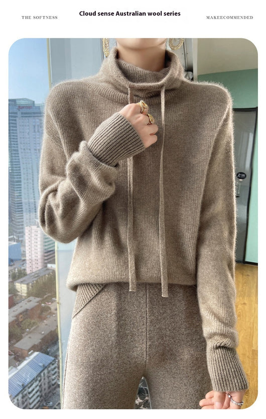 Suéter de Cuello Alto en Cashmira para Otoño e Invierno - Pullover Holgado y Grueso para Mujer - Image 11