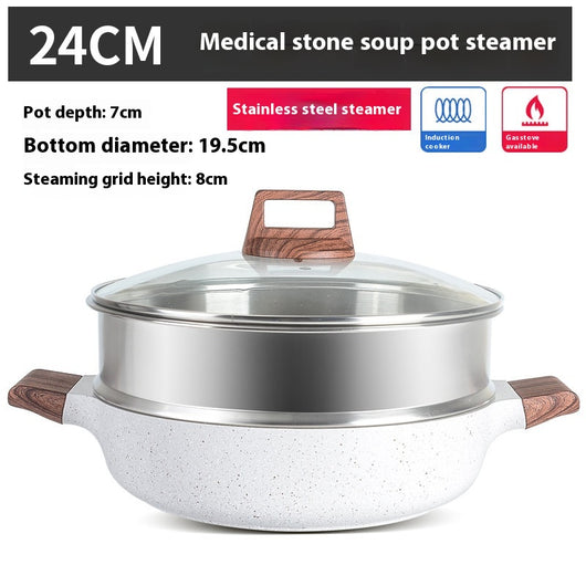 Olla para Sopa de Acero Inoxidable Gran Capacidad con Piedra de Arroz - Image 10