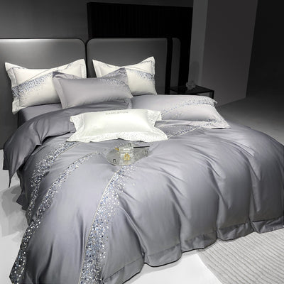 Juego de Cama 4 Piezas Algodón Pima Bordado Lujo Minimalista - Image 11