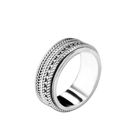 Anillo de Plata Oxidada para Hombre con Acabado Vintage - Image 2