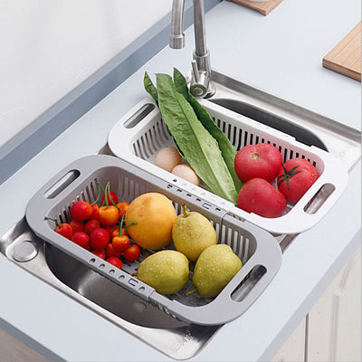 Escurridor Retráctil para Fregadero con Estante de Almacenamiento de Vegetales y Frutas - Image 3