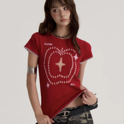 Playera Retro Americana Diseño Girl Power Manga Corta