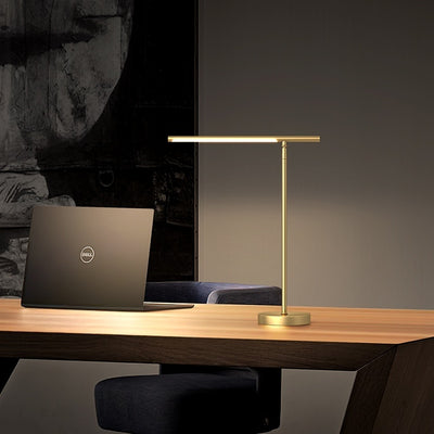 Lámpara de Mesa Articulada en Latón - Diseño Minimalista de Lujo