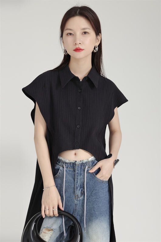 Cardigan Corto Irregular para Mujer - Manga Corta Versátil - Image 26