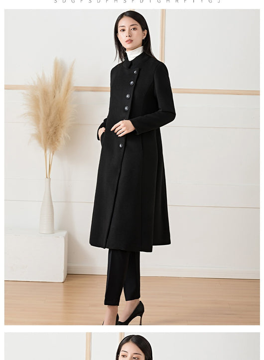 Abrigo de Lana Mujer Largo Cuello Alto Cashmere Profesional - Image 3