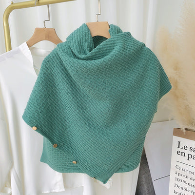 Capa Poncho de Lana Escocesa con Broche - Abrigo Versátil para Mujer - Image 10