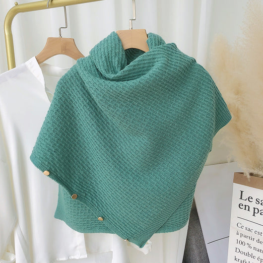 Capa Poncho de Lana Escocesa con Broche - Abrigo Versátil para Mujer - Image 10