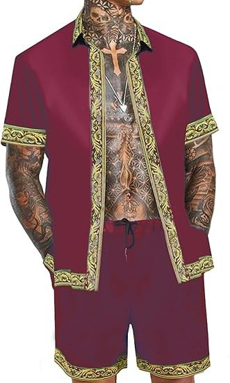 Conjunto Hawaiano Hombre: Camisa y Shorts Holgados de Manga Corta - Image 27