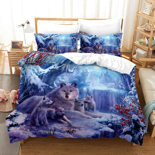 Juego de Cama Lobo Estampado Digital Tres Piezas - Image 20