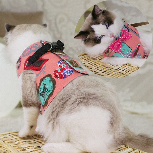 Arnés de Paseo para Gatos con Correa y Moño - Image 10